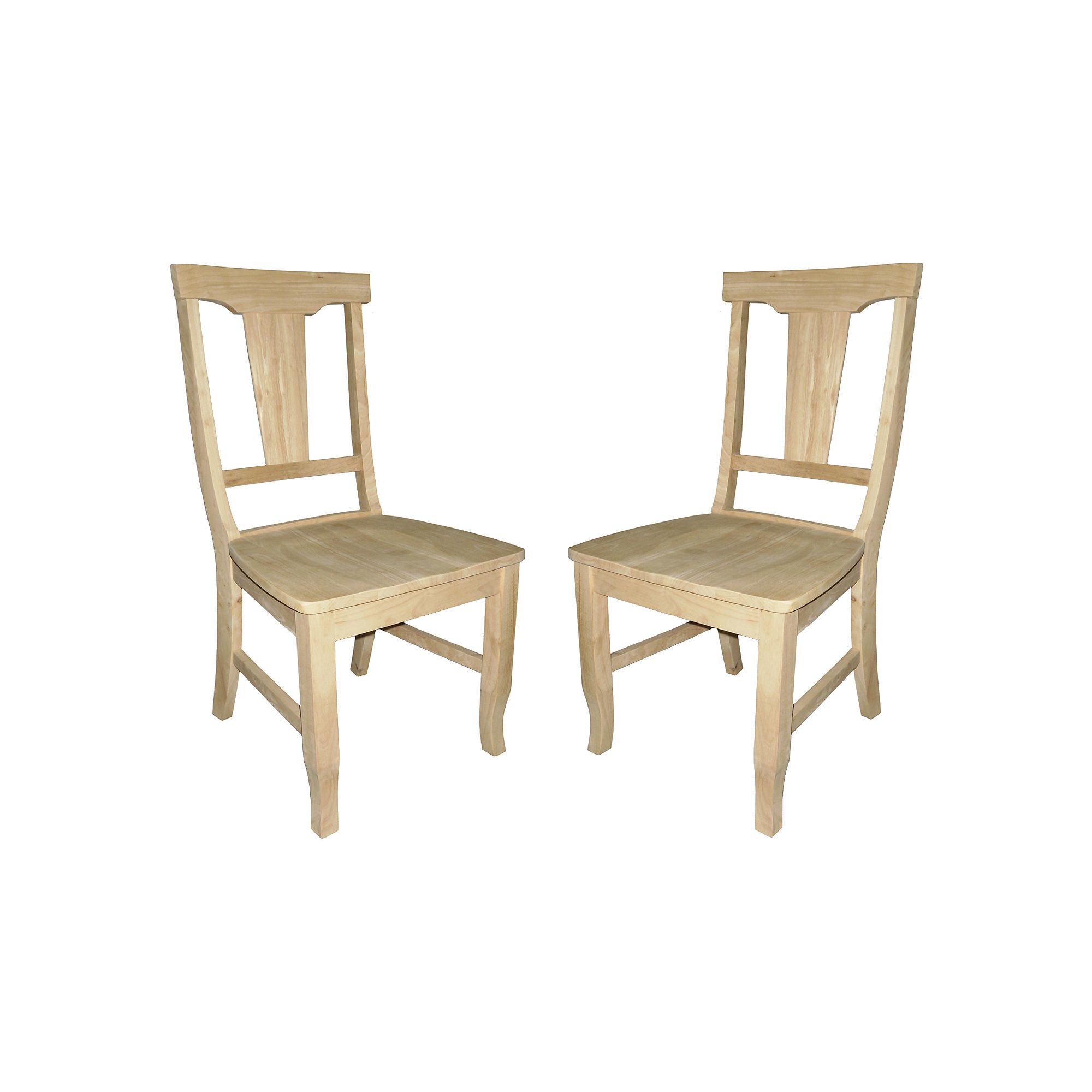 2-pc. Panel-Back Dining Chair Set, Unfinished