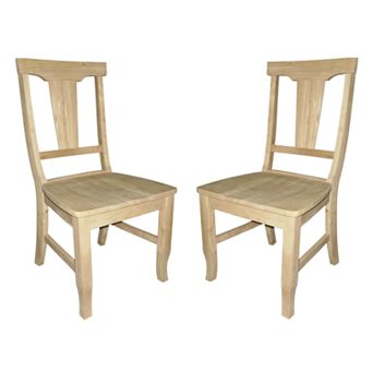 2 pc Panel-Back Dining Chair Set