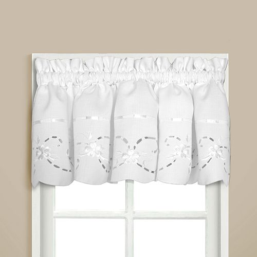 United Curtain Co. Rachael Embroidered Valance – 60” x 12”
