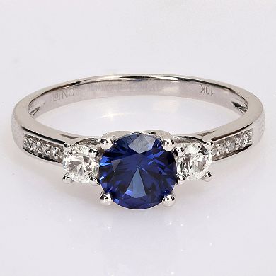 Stella Grace 10k White Gold Lab-Created Blue and White Sapphire and ...