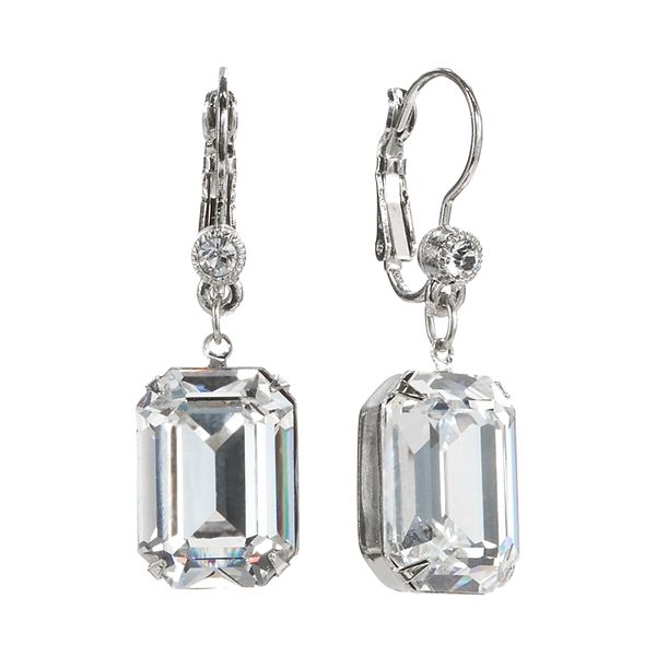 1928 Crystal Rectangle Drop Earrings
