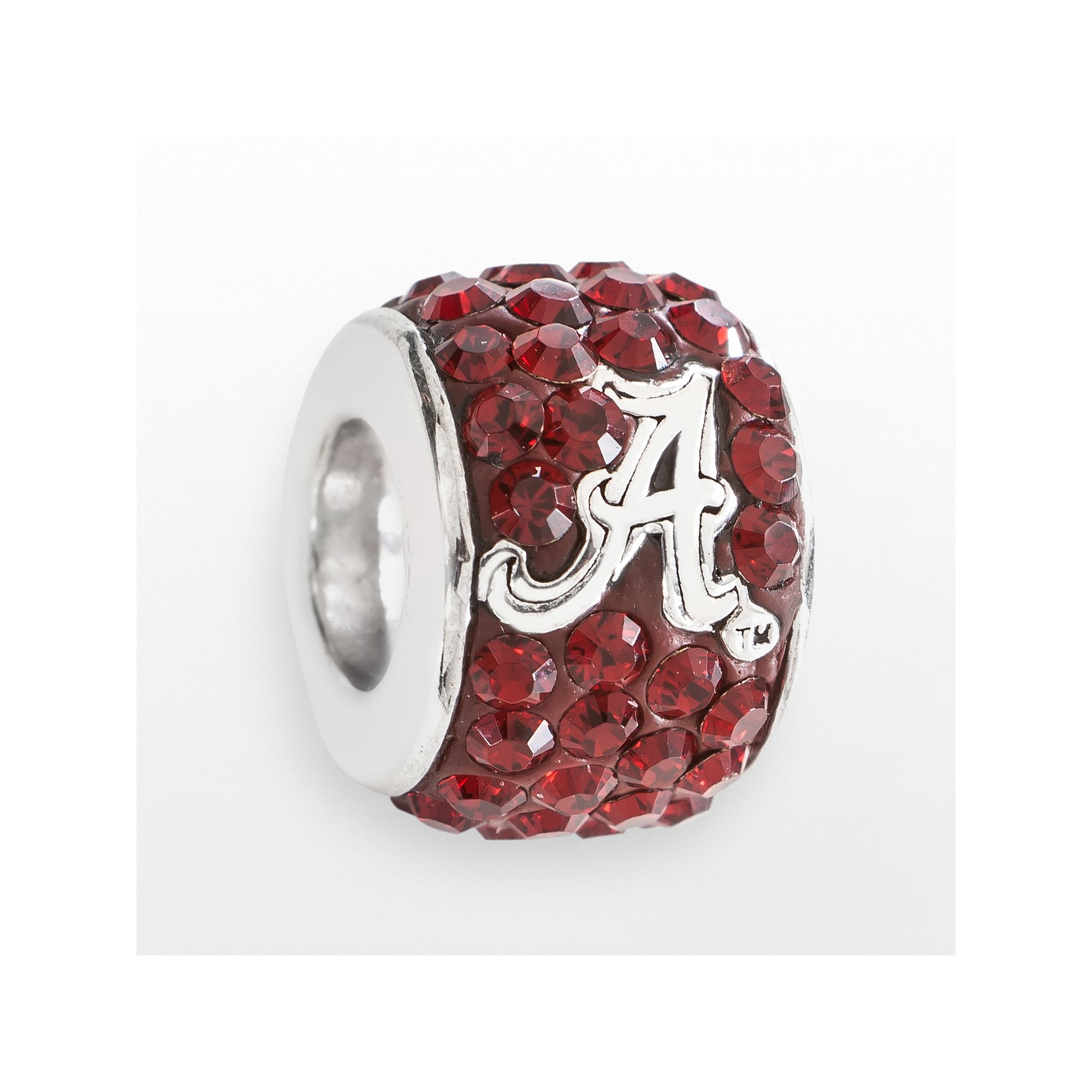 LogoArt Alabama Crimson Tide Sterling Silver Crystal Logo Bead, Womens, Re