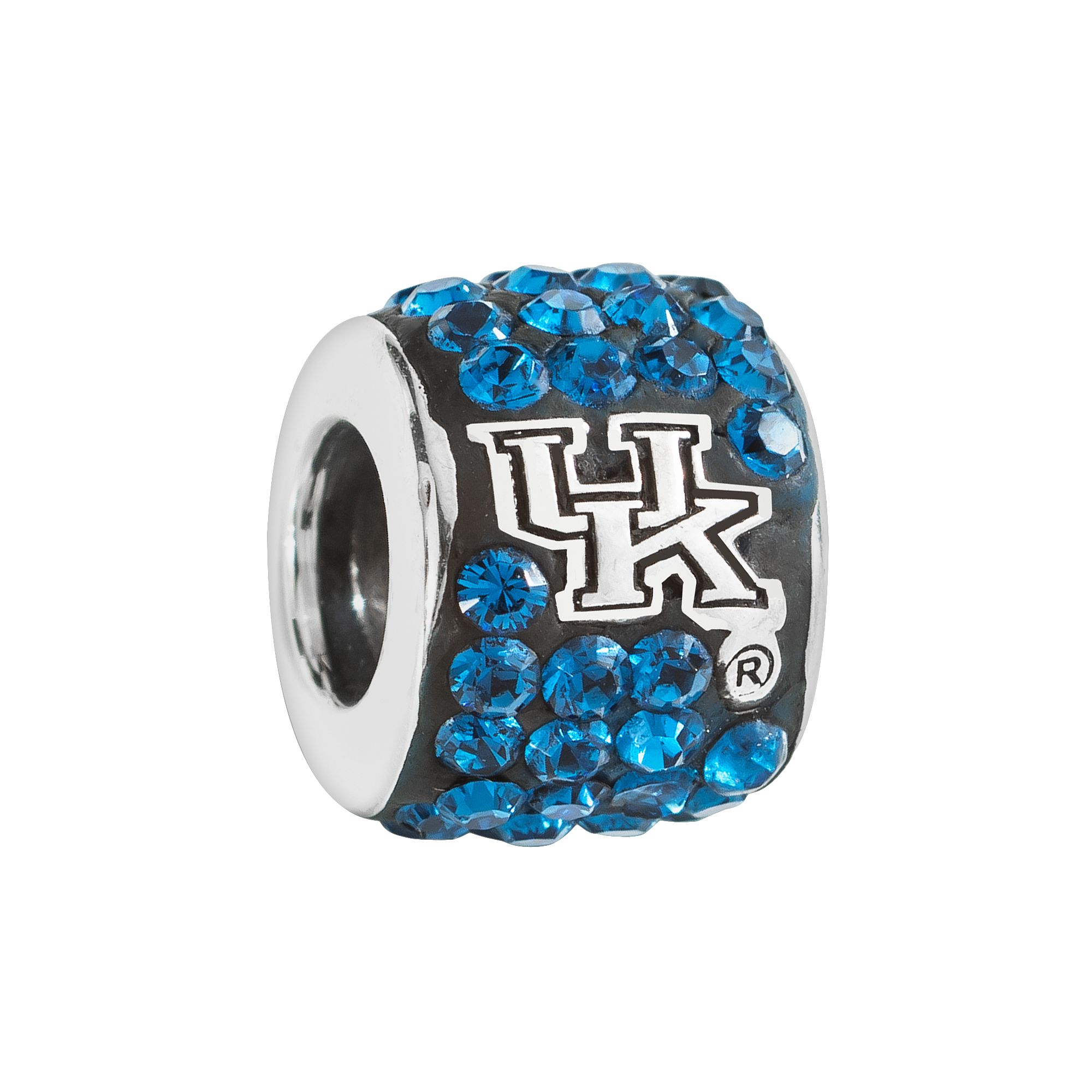 LogoArt Kentucky Wildcats Sterling Silver Crystal Logo Bead, Womens, Blue