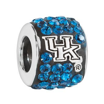 LogoArt Kentucky Wildcats Sterling Silver Crystal Logo Bead