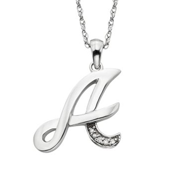 Sterling Silver Diamond Accent Initial Pendant