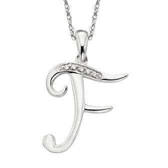 Sterling Silver Diamond Accent Initial Pendant
