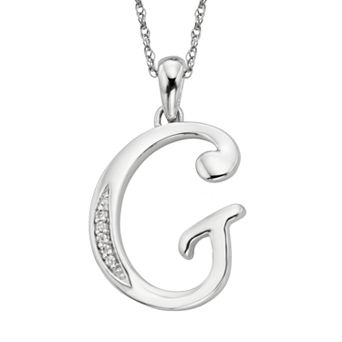 Sterling Silver Diamond Accent Initial Pendant