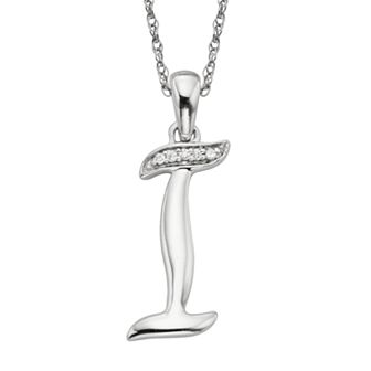 Sterling Silver Diamond Accent Initial Pendant