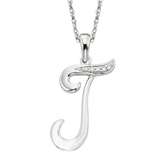Sterling Silver Diamond Accent Initial Pendant