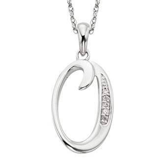 Sterling Silver Diamond Accent Initial Pendant