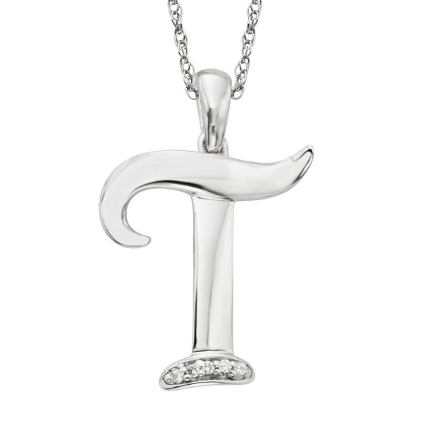 Sterling Silver Diamond Accent Initial Pendant