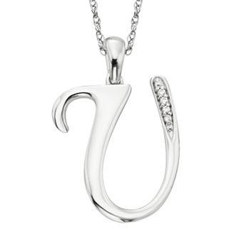 Sterling Silver Diamond Accent Initial Pendant