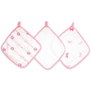 aden + anais 3-pk. Girls 'N Swirls Muslin Wash Cloths