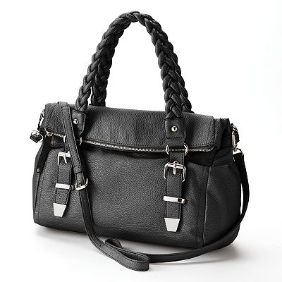 Apt. 9 Brady Braided Fold Over Satchel Handbags Purses