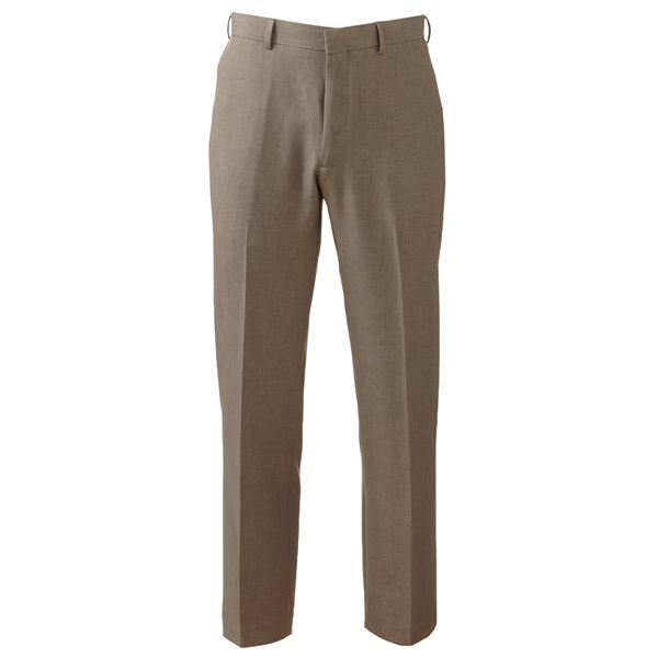 Axist® Straight-Fit Herringbone No-Iron Flat-Front Dress Pants