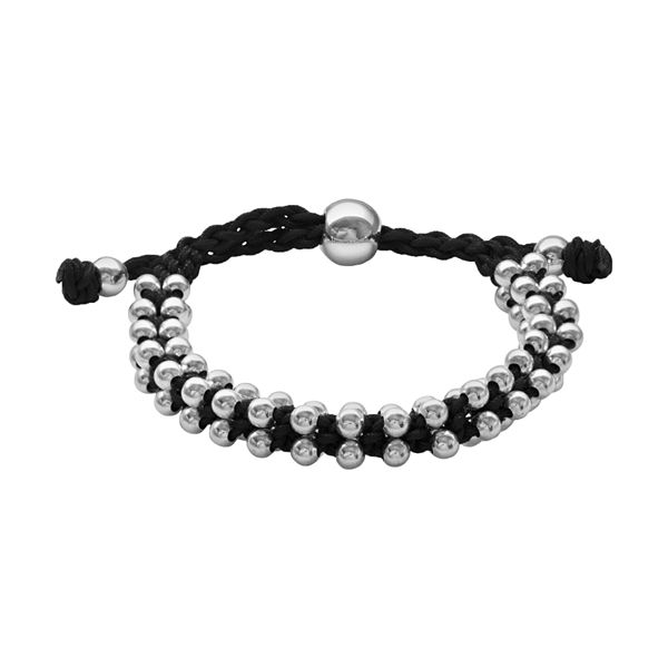 Silver Plated Bead Slipknot Bracelet