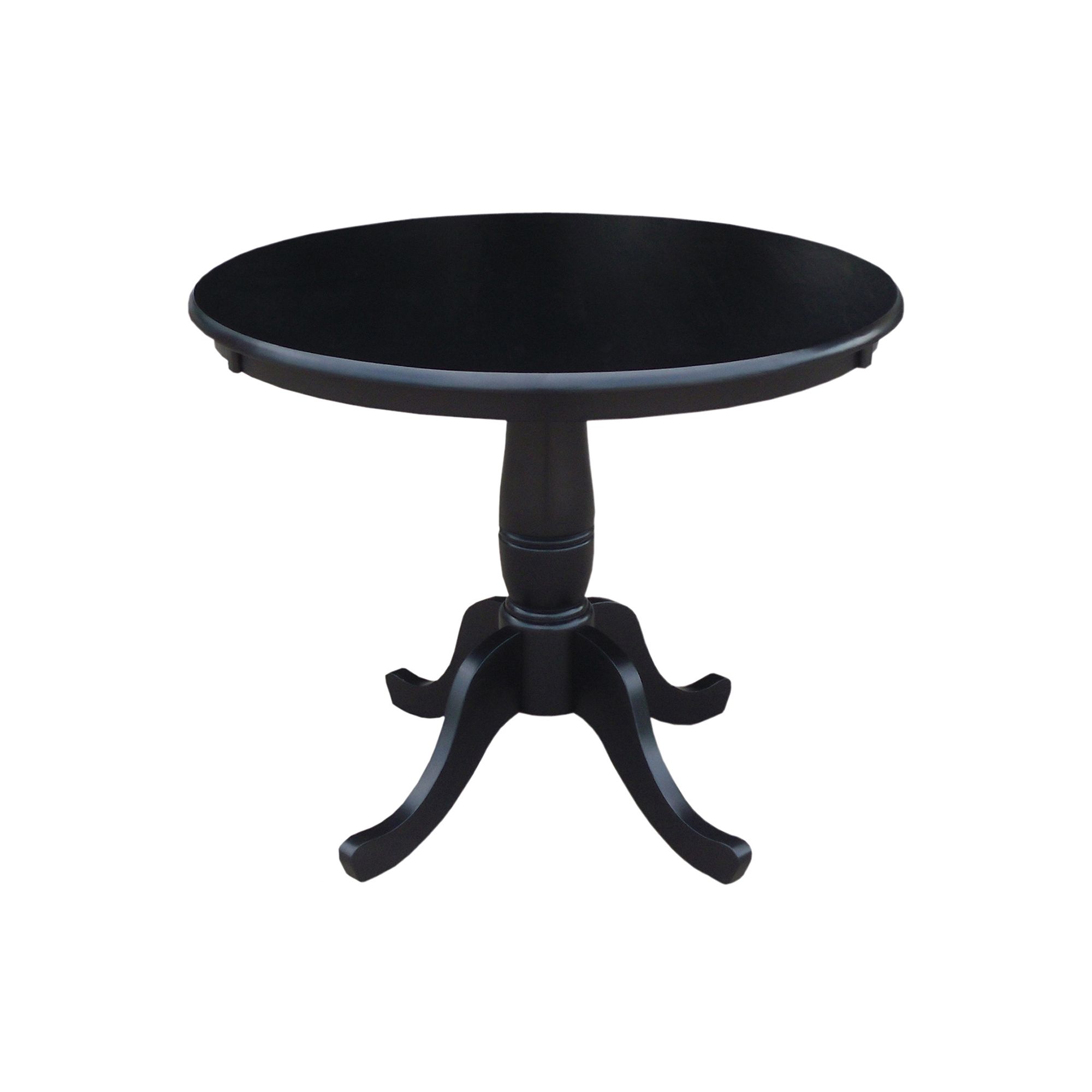 38.4-in. Round Pedestal Dining Table, Black