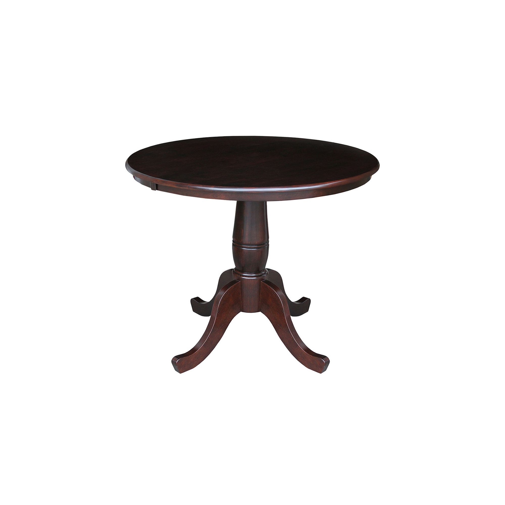 38.4-in. Round Pedestal Dining Table, Rich Brown