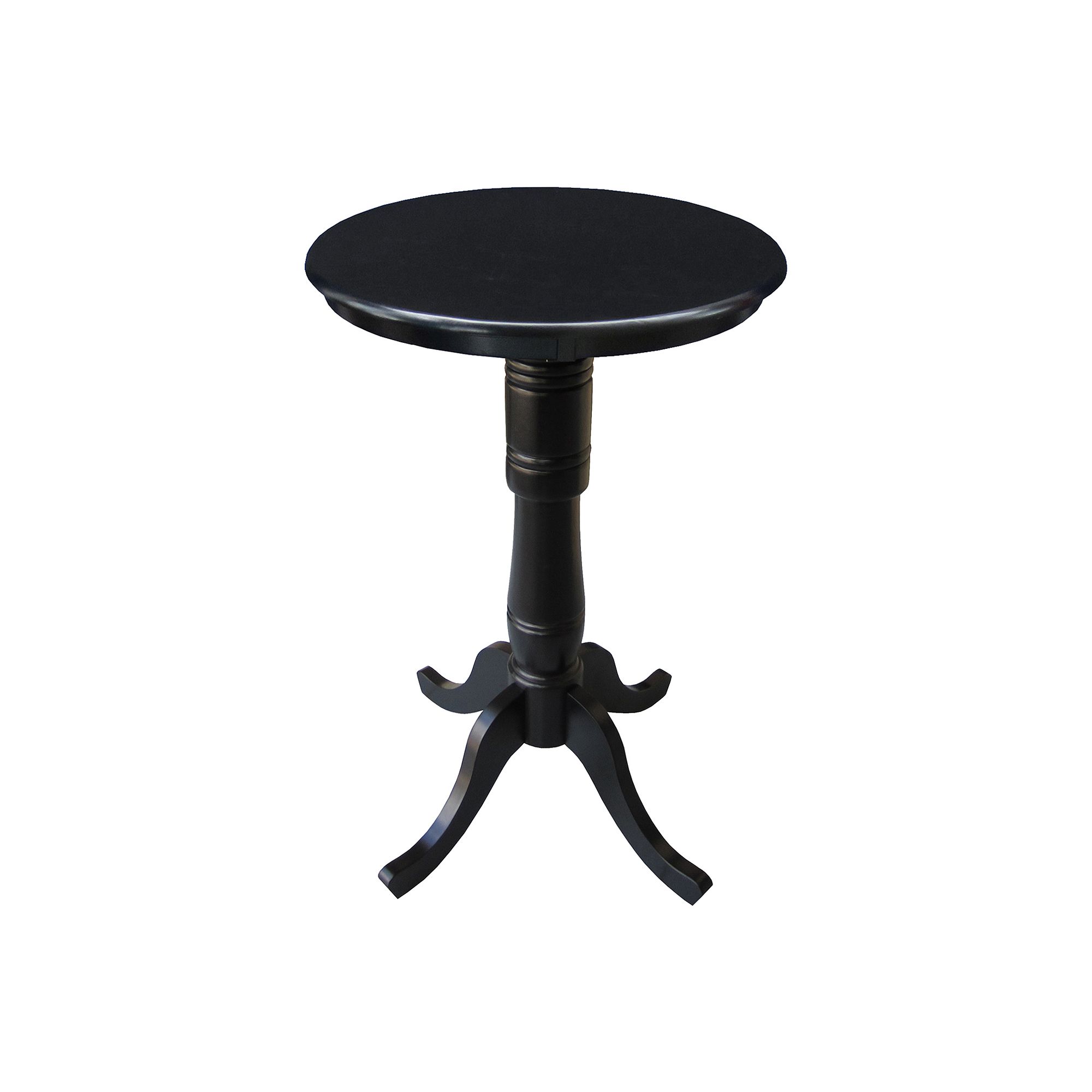 Round Adjustable Pedestal Dining Table, Black