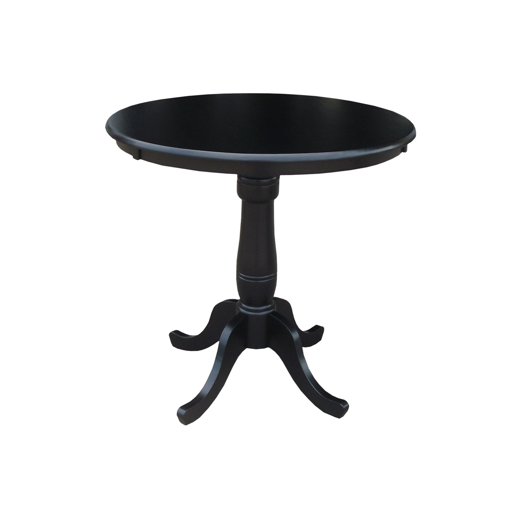 30-36-in. Round Adjustable Pedestal Dining Table, Black