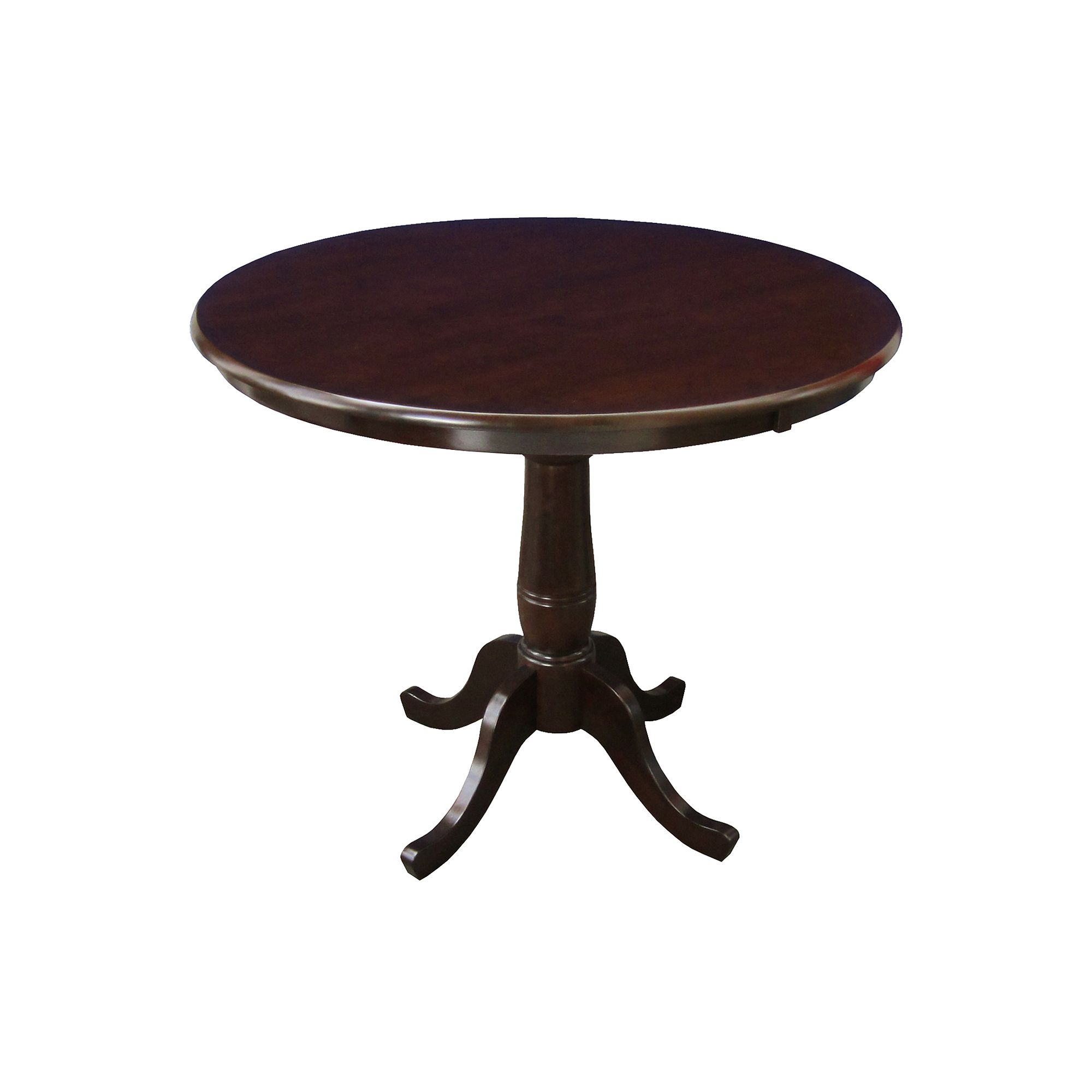 30-36-in. Round Adjustable Pedestal Dining Table, Rich Brown