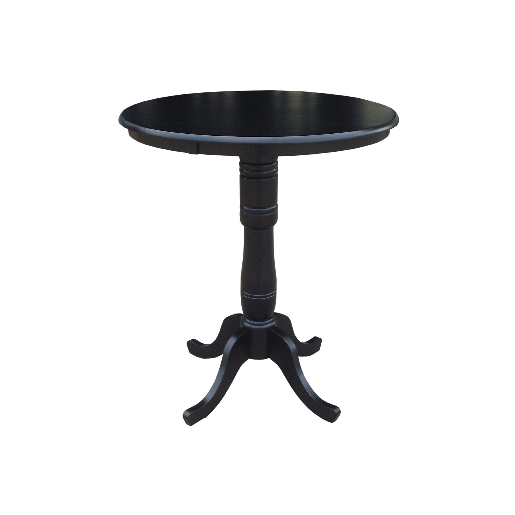 36-42-in. Round Adjustable Pedestal Dining Table, Black