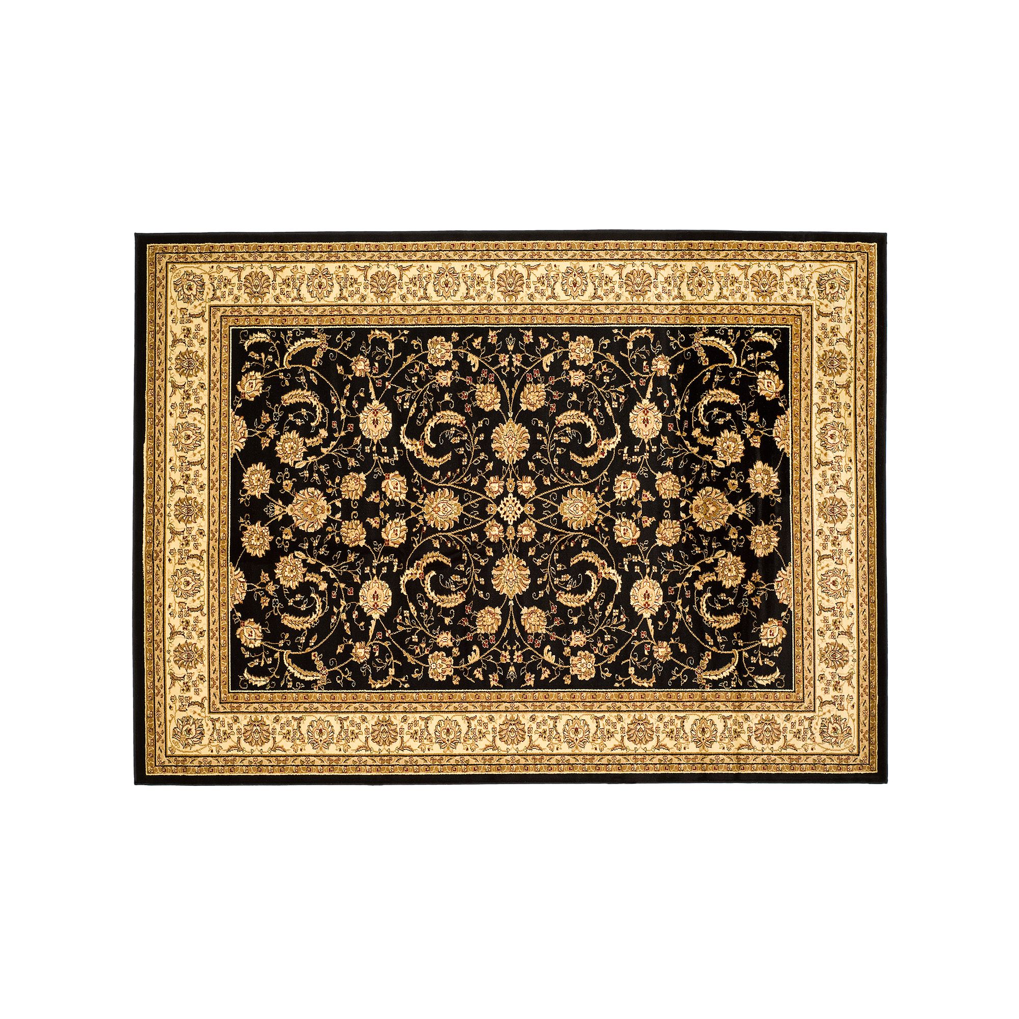 Safavieh Lyndhurst Framed Floral Scroll Rug, Black Ivory