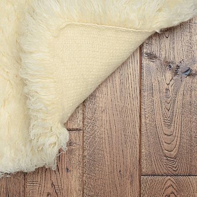 Linon 5A Flokati Natural Rug