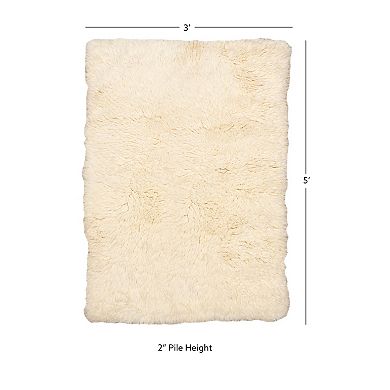 Linon 5A Flokati Natural Rug