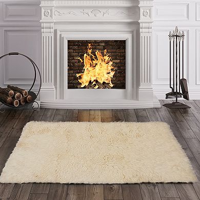Linon 5A Flokati Natural Rug