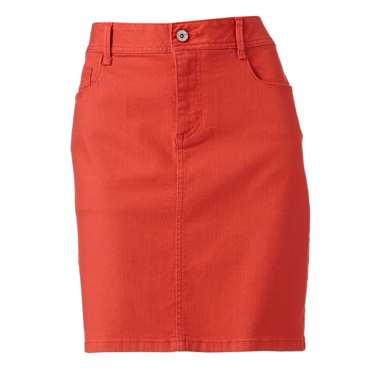 long colored denim skirts