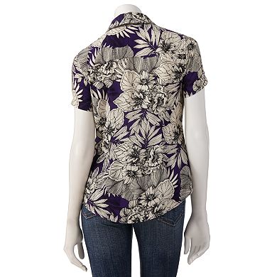 Petite Croft & Barrow® Printed Camp Shirt