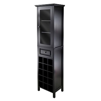 Winsome Glass Door 15-Bottle Wine Cabinet