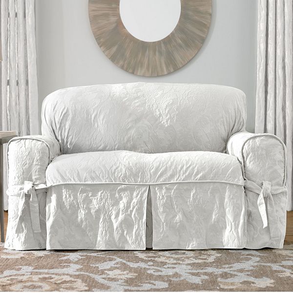 Sure Fit Matelasse Damask Sofa Slipcover, 3 Seat T Cushion Sofa Covers