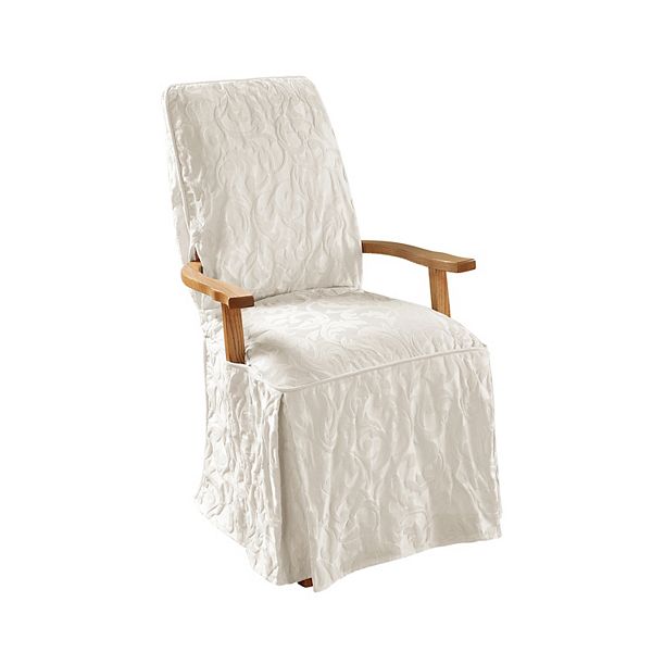 Sure Fit Matelasse Damask Dining Room Chair Slipcover