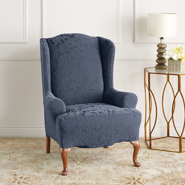 Sure fit stretch wing chair online slipcover