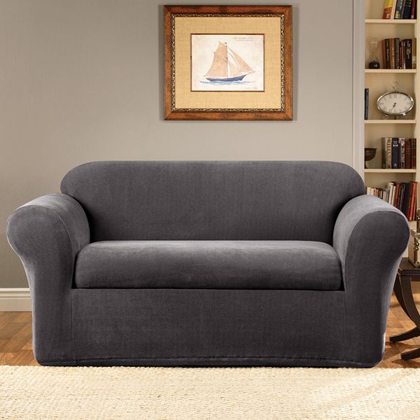 Sure Fit Stretch Metro 2 Pc Sofa Slipcover - Sure Fit Stretch Leather Loveseat Slipcover