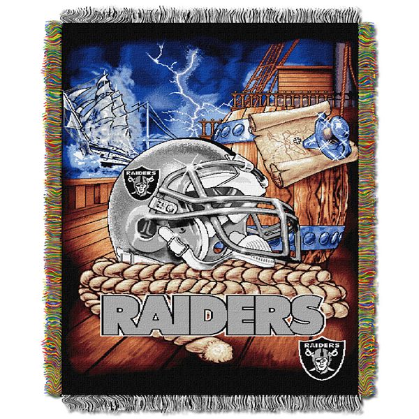 Northwest NFL Las Vegas Raiders Unisex-Adult Woven Tapestry Throw Blanket,  48 x 60, Vintage