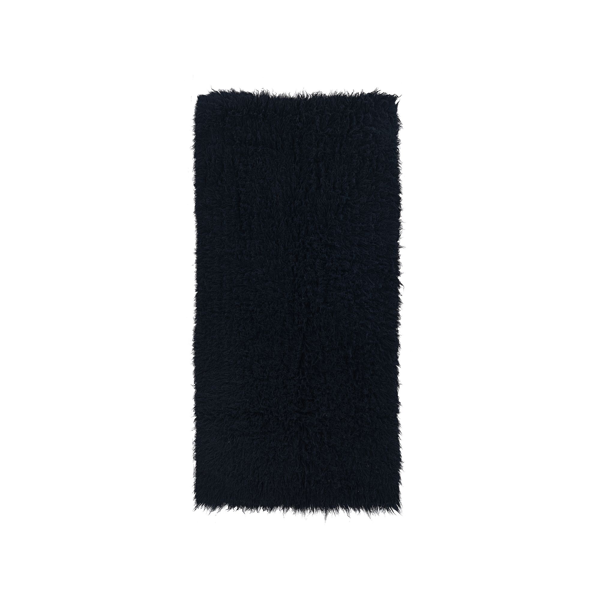 Linon New Flokati Wool Rug Runner - 24 x 86, Black