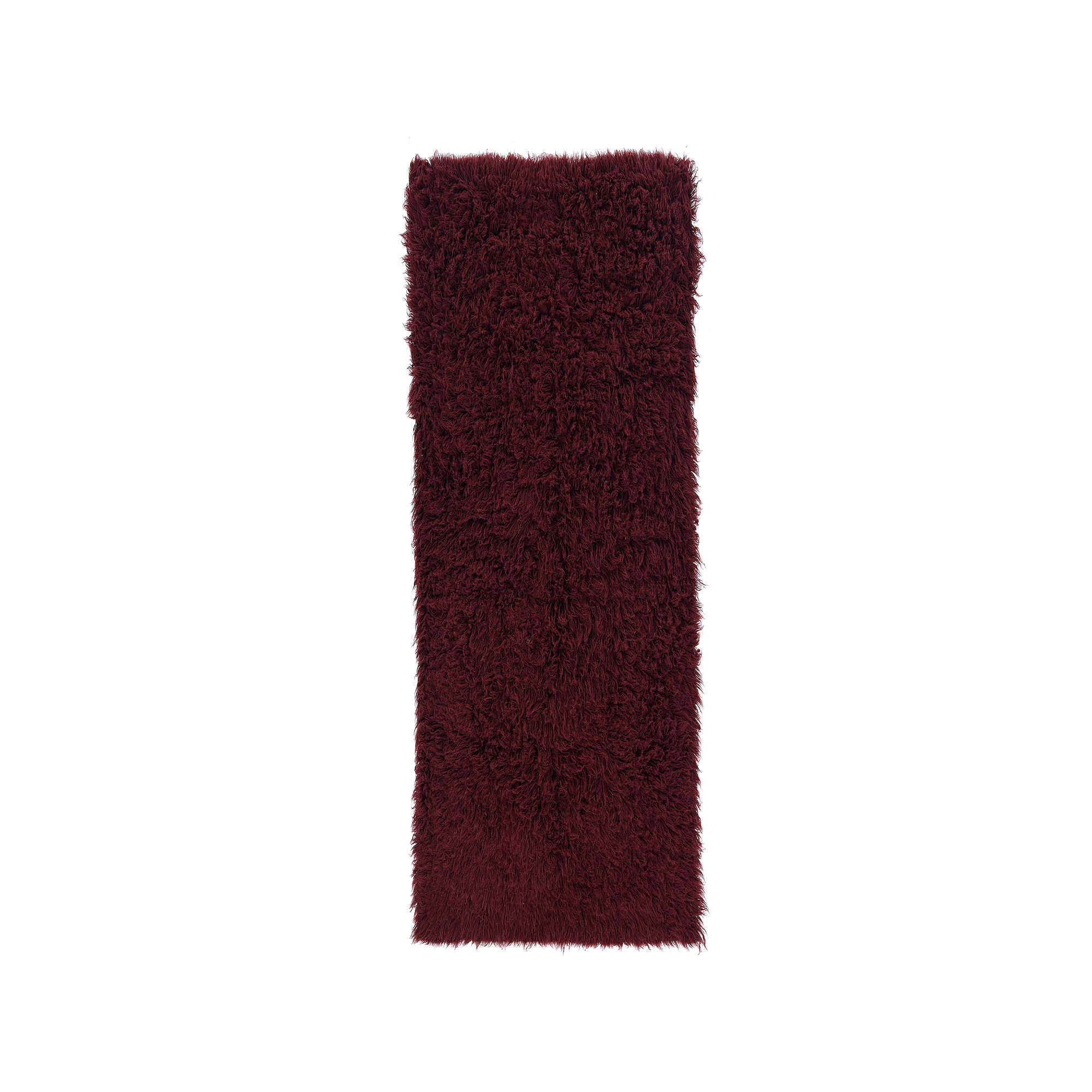 Linon New Flokati Wool Rug Runner - 24 x 86, Red