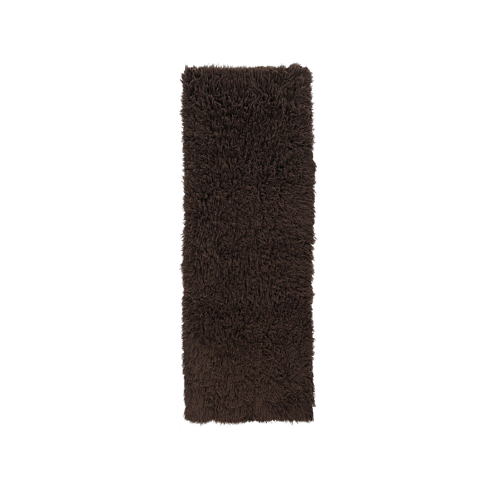 Linon New Flokati Wool Rug Runner - 24 x 86, Brown