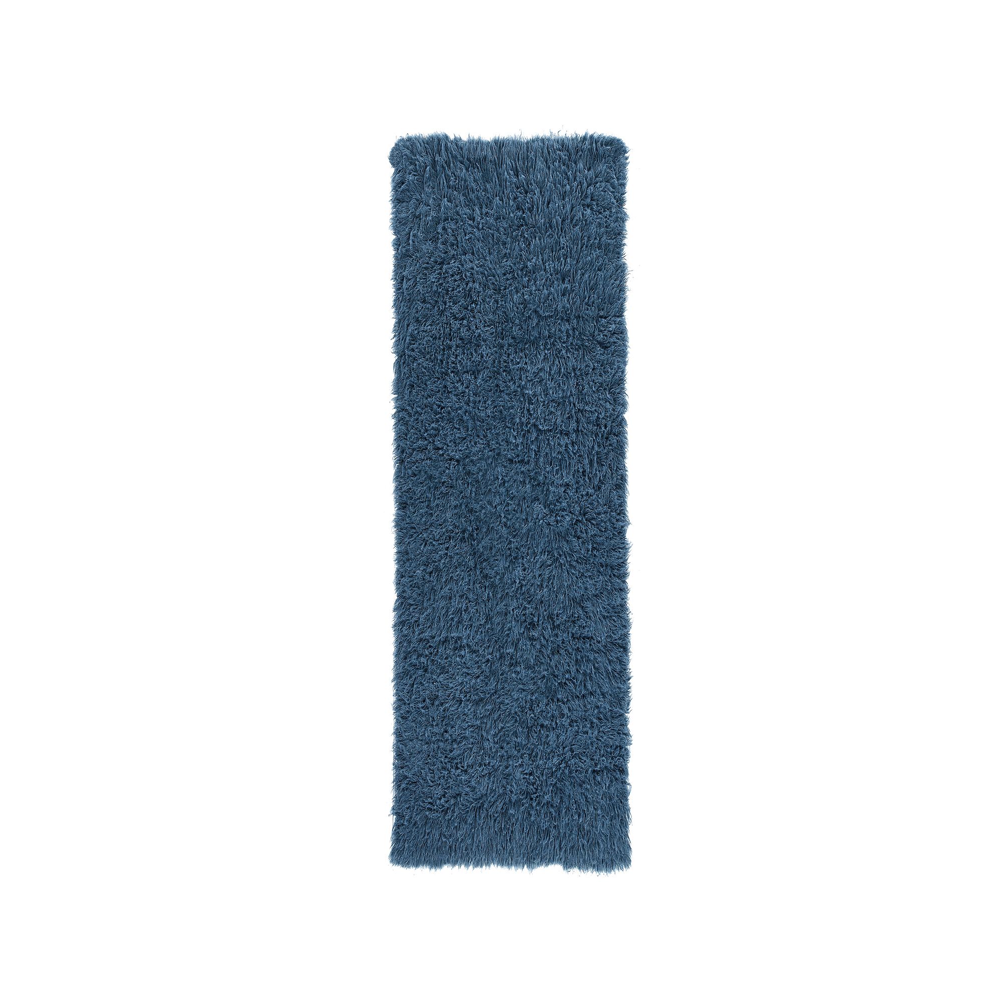 Linon New Flokati Wool Rug Runner - 24 x 86, Blue Blue