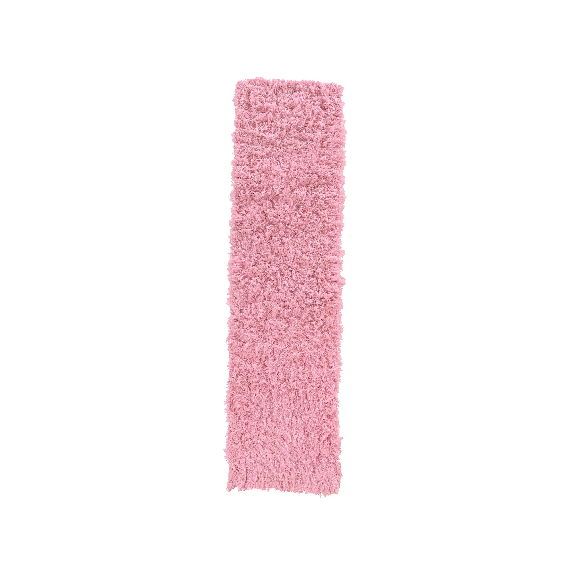 Linon New Flokati Wool Rug Runner - 24 x 86, Pastel Pink