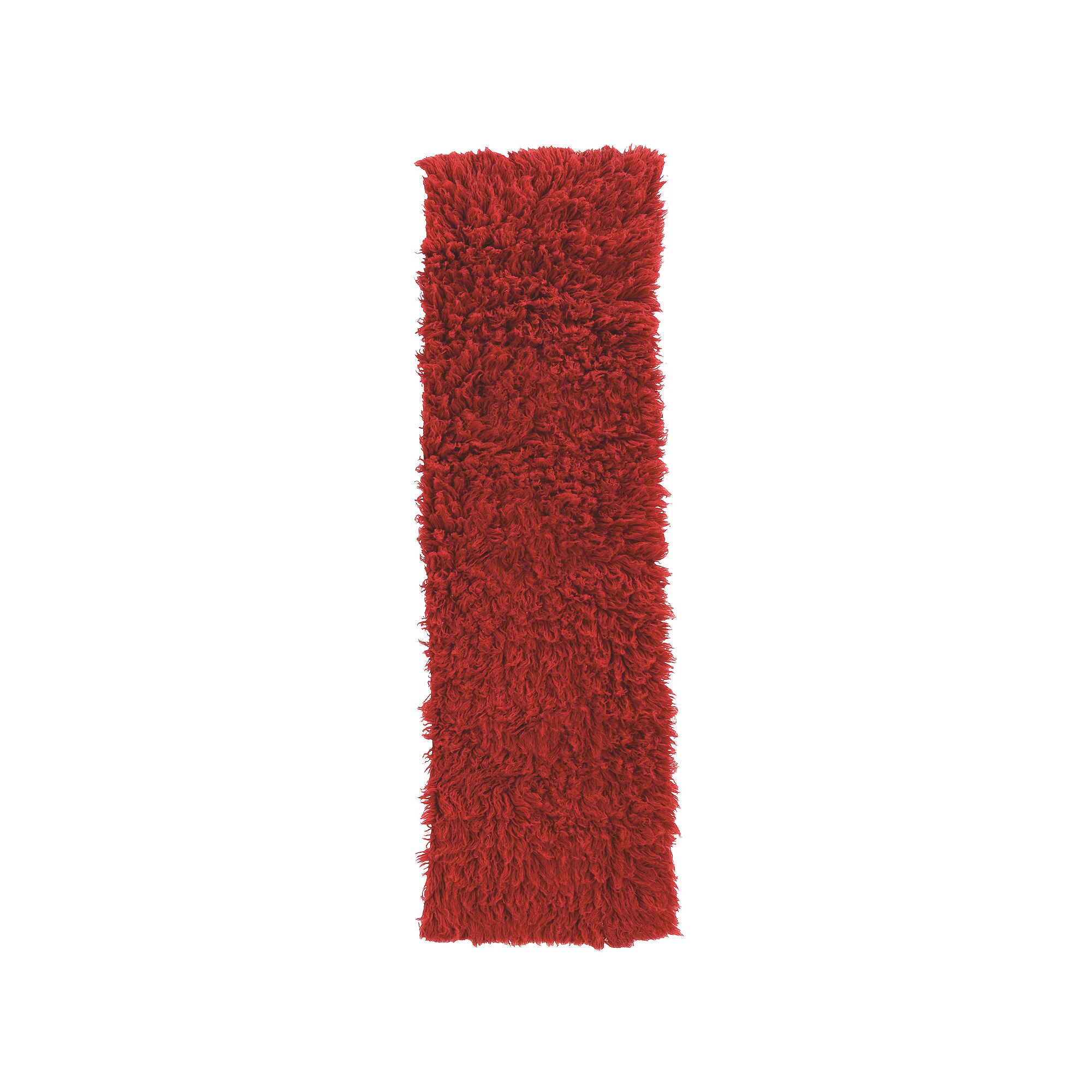 Linon New Flokati Wool Rug Runner - 24 x 86, Red
