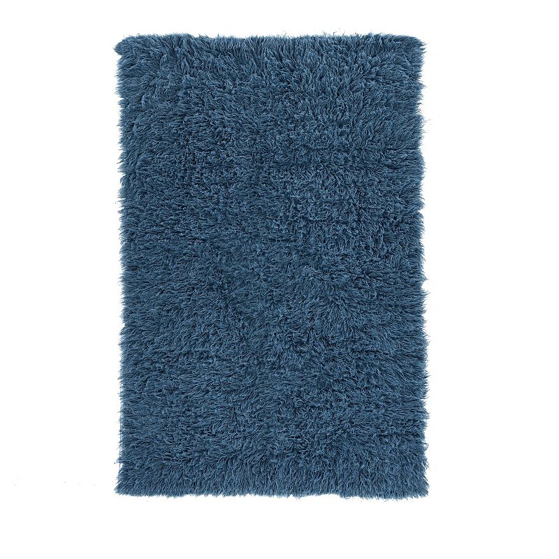 Linon New Flokati Rug, Blue, 5X8 Ft