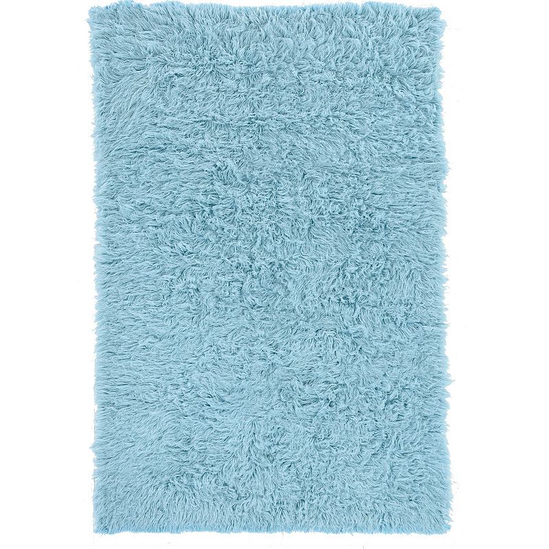Linon New Flokati Rug, Blue, 5X8 Ft