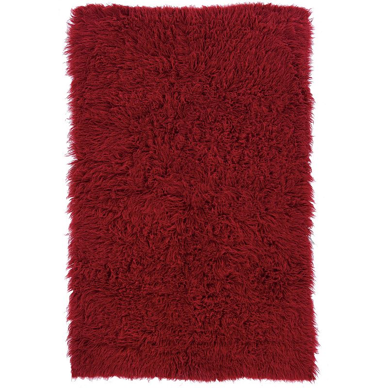 Linon New Flokati Rug, Red, 8X10 Ft