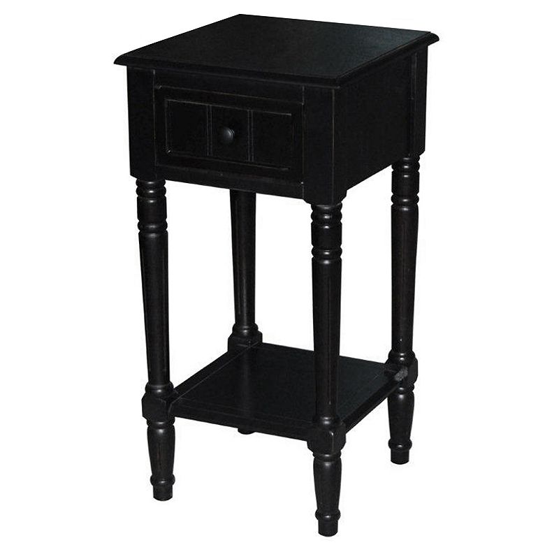 Simplicity Drawer End Table, Black