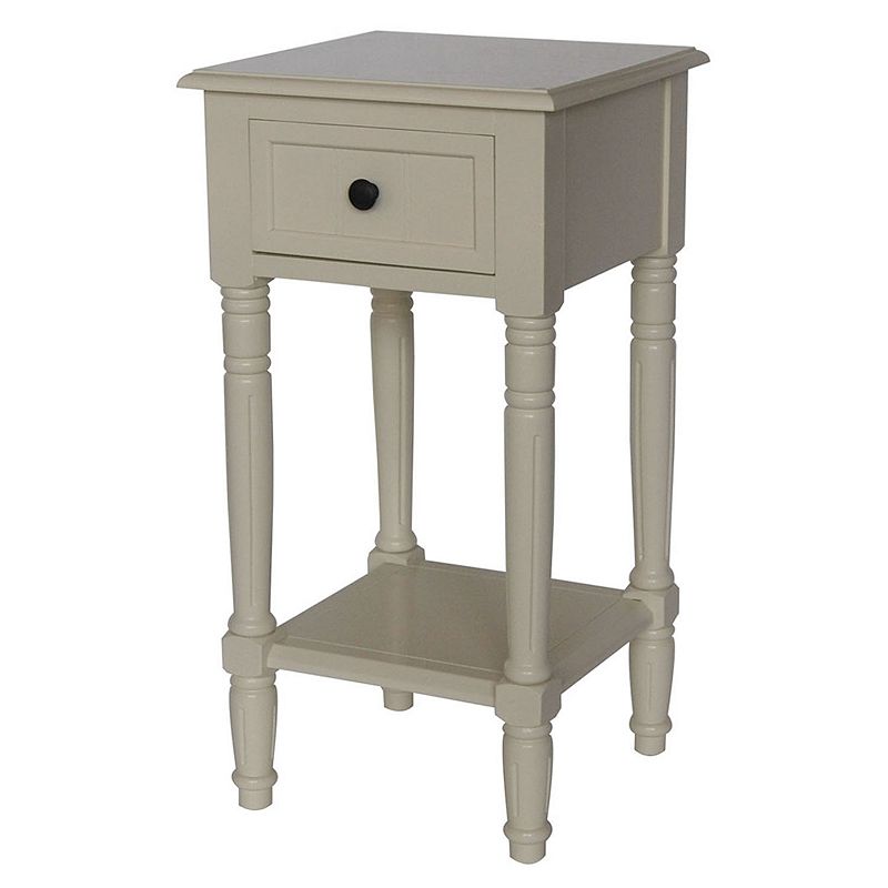 Simplicity Drawer End Table, White