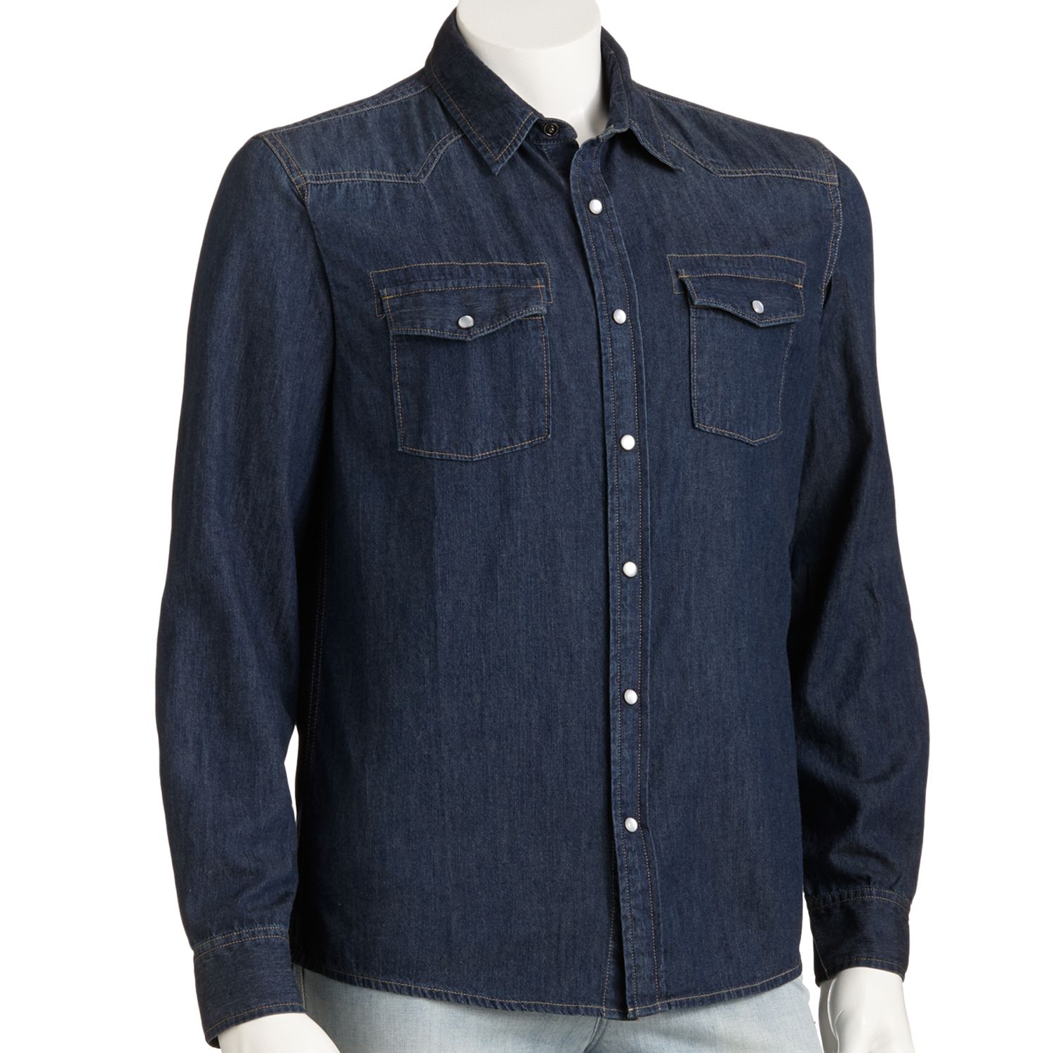 kohls denim shirt mens